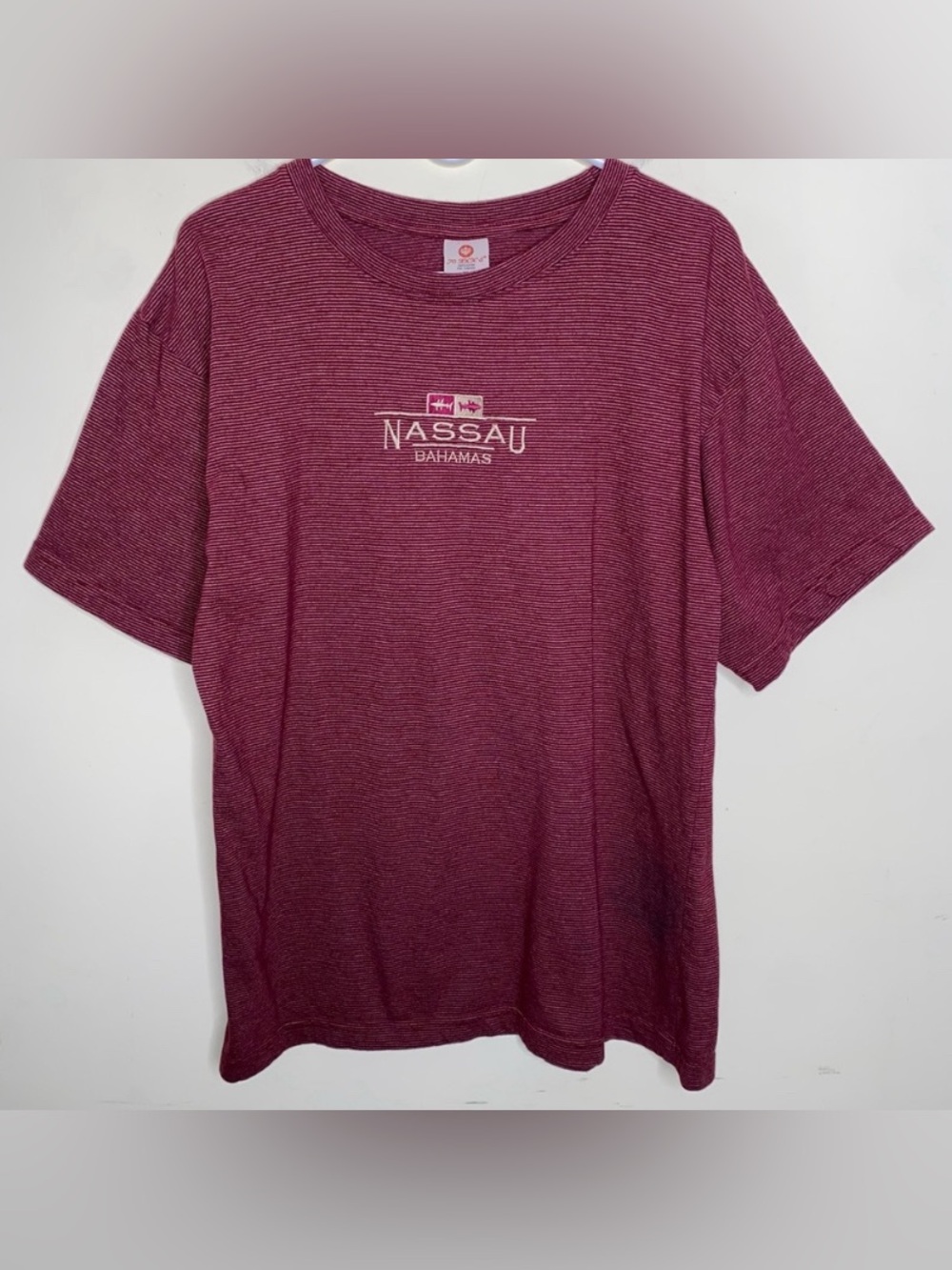 Vintage Nassau Bahamas XL 100% Cotton Maroon Men's Shirt on Jo Ann's Shirt